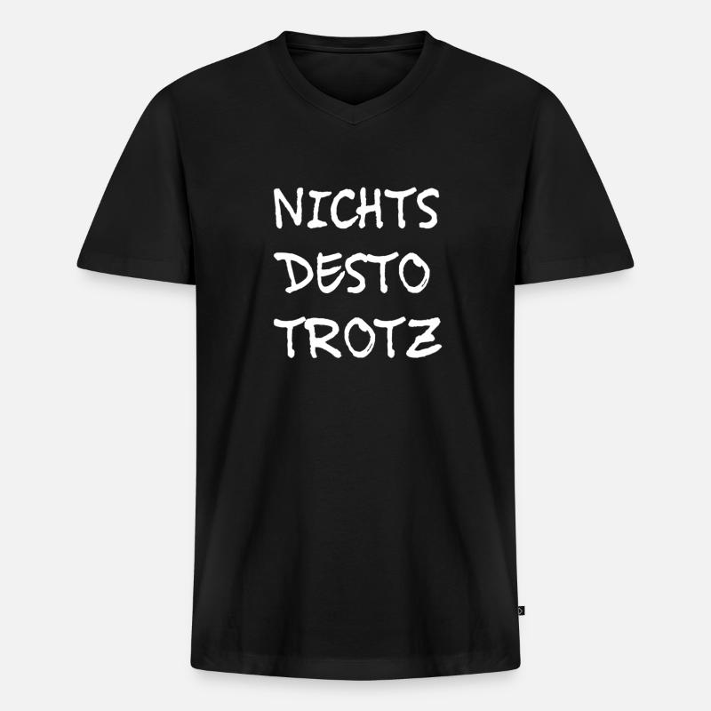 dennoch - Männer Premium Bio T-Shirt mit V-Ausschnitt - Schwarz