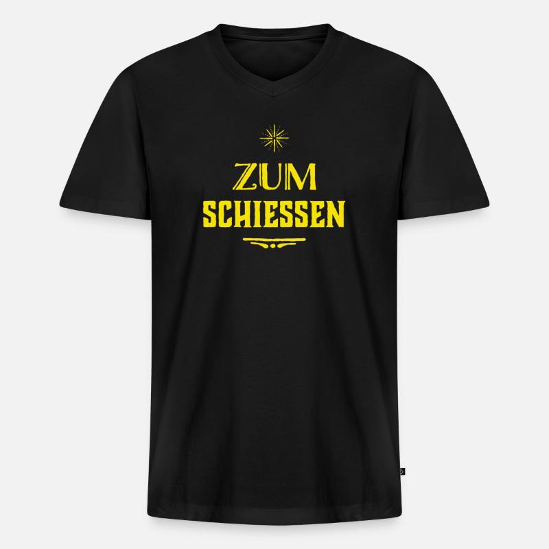 das ist urkomisch - Männer Premium Bio T-Shirt mit V-Ausschnitt - Schwarz