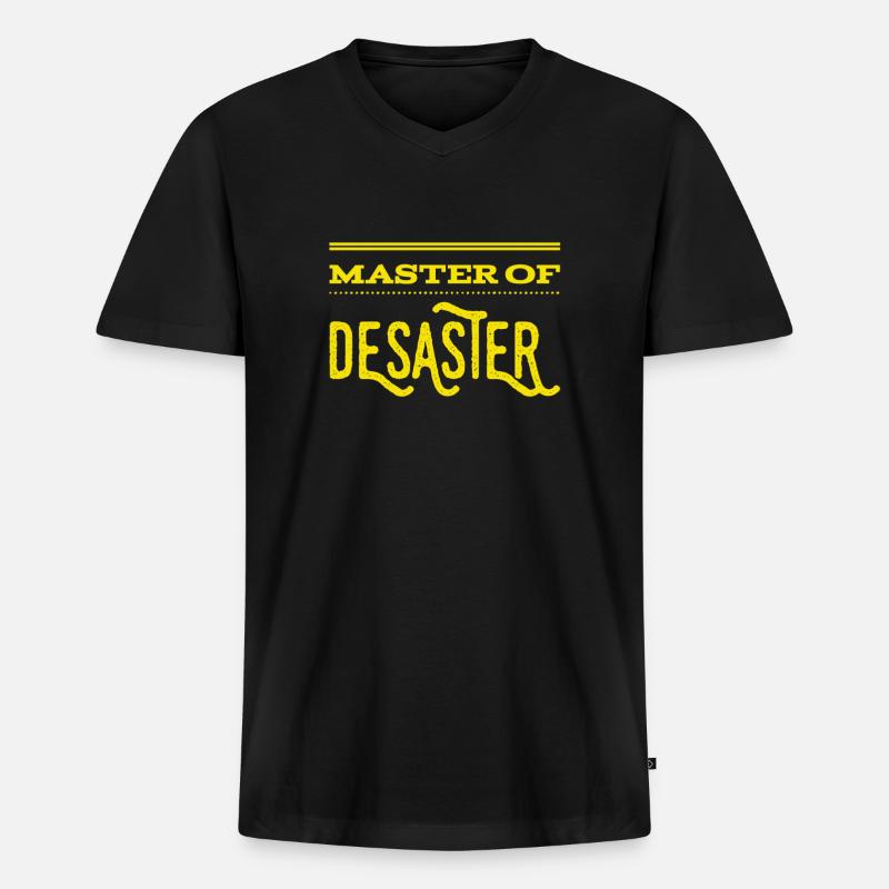 Master of Desaster - Männer Premium Bio T-Shirt mit V-Ausschnitt - Schwarz