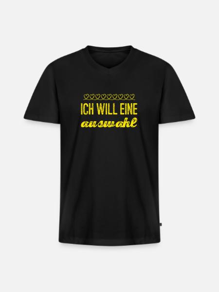 ich will wählen - Männer Premium Bio T-Shirt mit V-Ausschnitt - Schwarz
