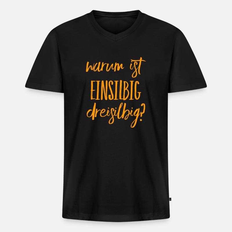 verwirrende Sprache - Männer Premium Bio T-Shirt mit V-Ausschnitt - Schwarz