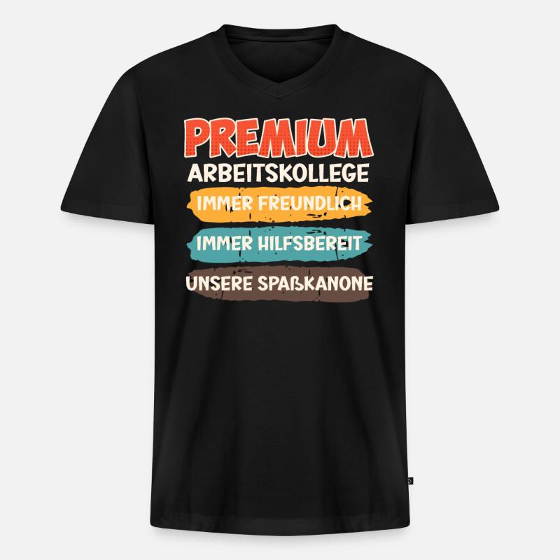 Mitarbeiter Premium Arbeitskollege Arbeitsplatz - Männer Premium Bio T-Shirt mit V-Ausschnitt - Schwarz