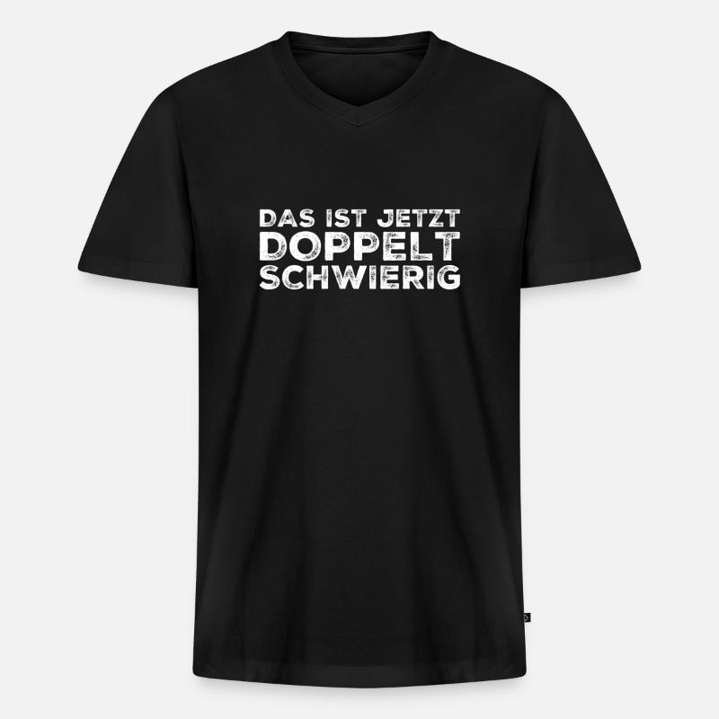 la difficulté augmente - T-shirt encolure en V Premium bio Homme - noir