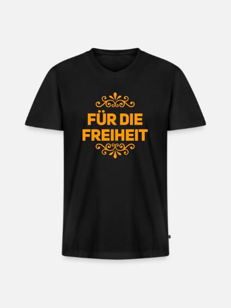 I want more freedom - Men's Premium Organic T-shirt with V-neck - black