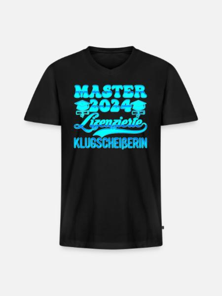Master 2024 Licencié Smartass Degree - T-shirt encolure en V Premium bio Homme - noir