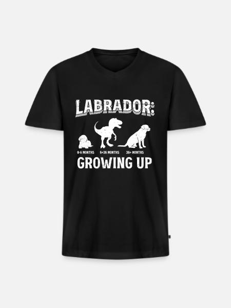 LABRADOR: At vokse op Labrador elskere Labrador - Premium økologisk T-shirt med V-hals til mænd - sort