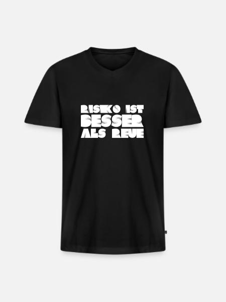 I love the risk - Men's Premium Organic T-shirt with V-neck - black