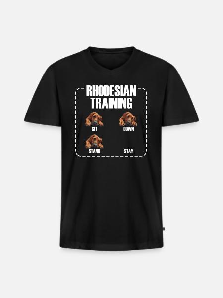 Rhodesian træning Rhodesian Ridgeback ejer - Premium økologisk T-shirt med V-hals til mænd - sort