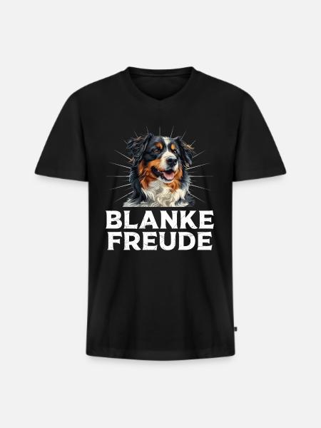 Australian Shepherd BLANKE FREUDE AUSSIE - Männer Premium Bio T-Shirt mit V-Ausschnitt - Schwarz