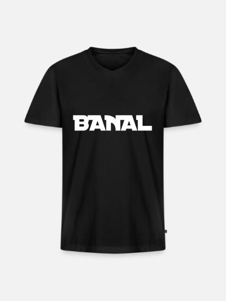 banal - Männer Premium Bio T-Shirt mit V-Ausschnitt - Schwarz