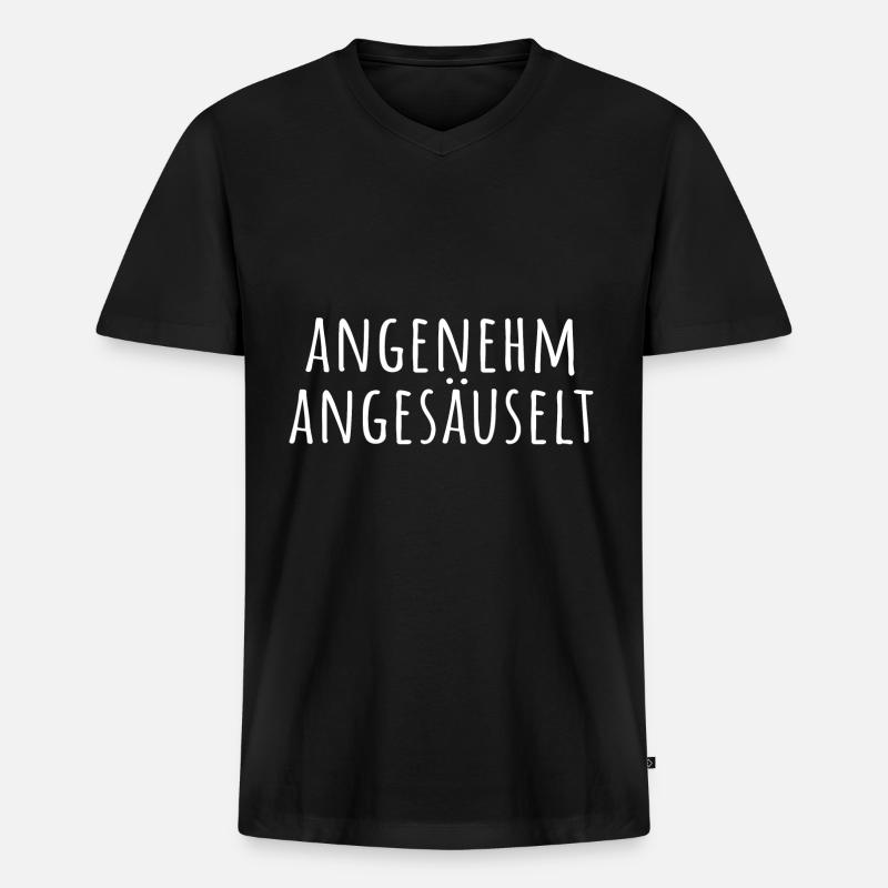 angenehm angesäuselt - Männer Premium Bio T-Shirt mit V-Ausschnitt - Schwarz