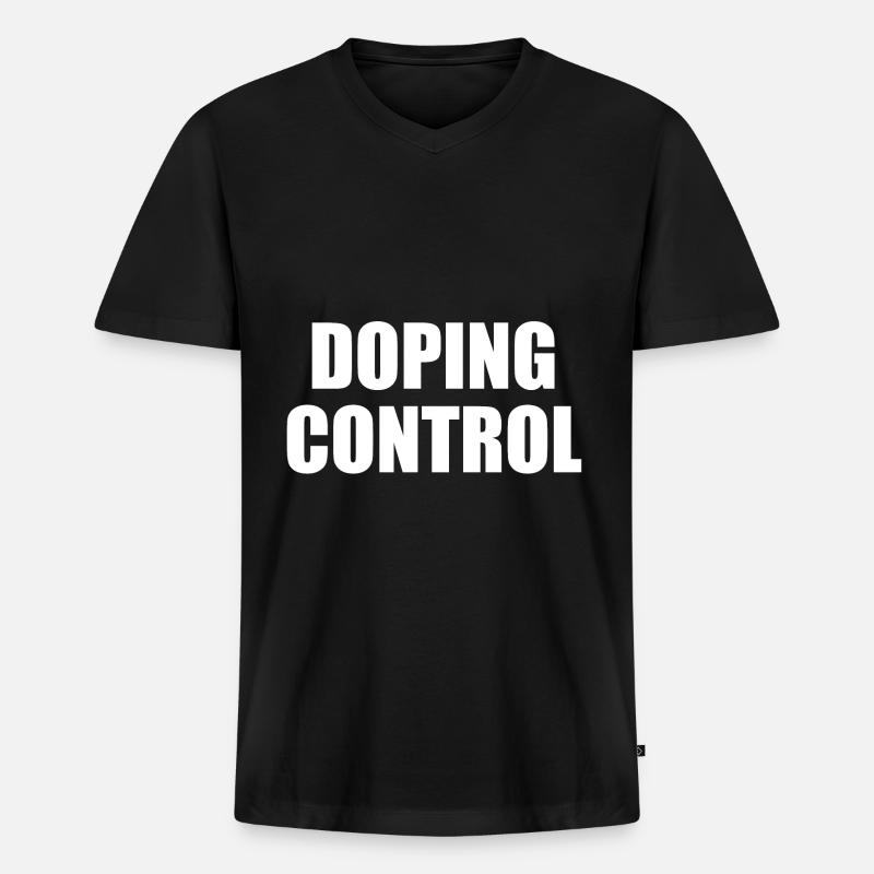 Doping control - Männer Premium Bio T-Shirt mit V-Ausschnitt - Schwarz