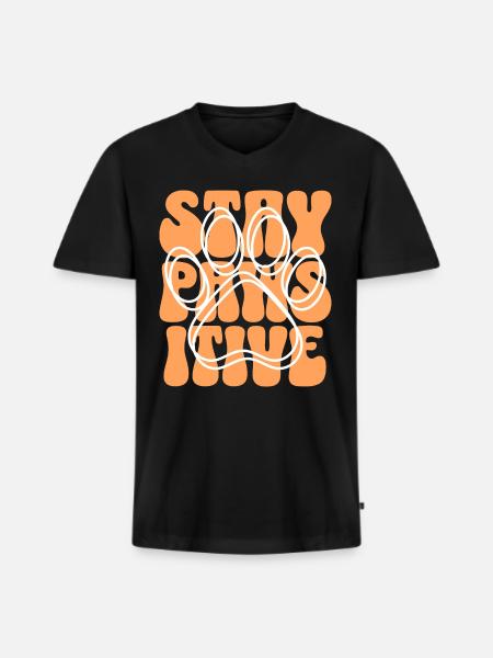 Impressum Pfotenhund liebt Hunde - Männer Premium Bio T-Shirt mit V-Ausschnitt - Schwarz