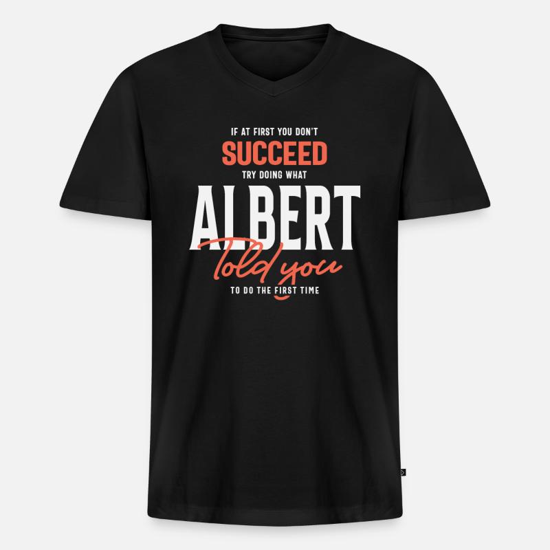 Albert Name Personalisiert Albert - Männer Premium Bio T-Shirt mit V-Ausschnitt - Schwarz