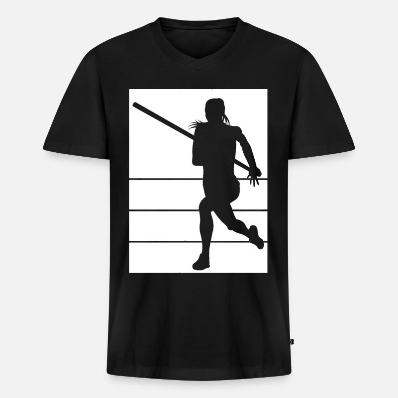 Leichtathletik - Männer Premium Bio T-Shirt mit V-Ausschnitt - Schwarz