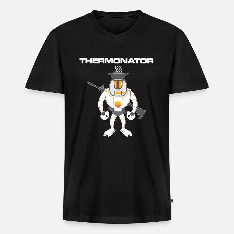 Thermonator Terminator Geschenkidee - Männer Premium Bio T-Shirt mit V-Ausschnitt - Schwarz