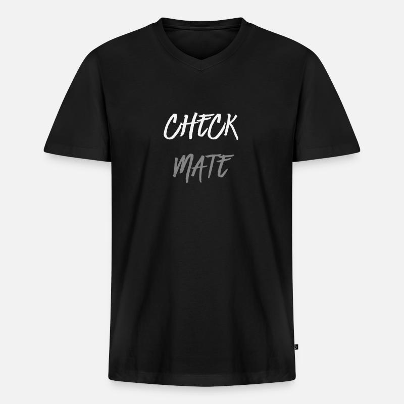 Schachmatt - Männer Premium Bio T-Shirt mit V-Ausschnitt - Schwarz