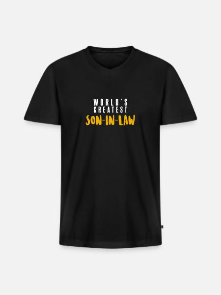 Verdens bedste svigersøn - Svigersøn - Premium økologisk T-shirt med V-hals til mænd - sort