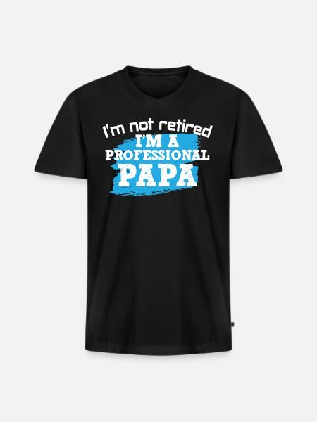 Rentner - Männer Premium Bio T-Shirt mit V-Ausschnitt - Schwarz