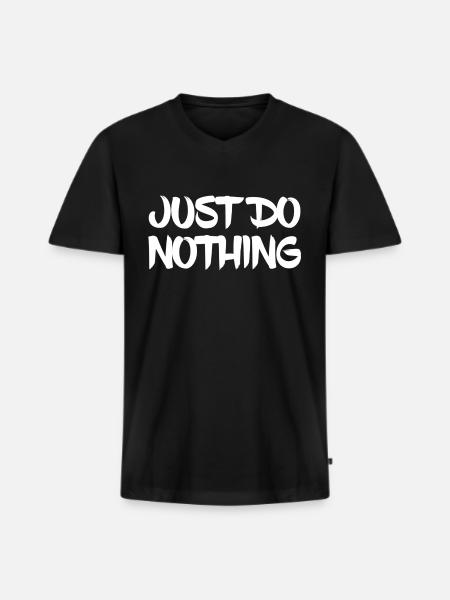 Ne fais rien - T-shirt encolure en V Premium bio Homme - noir