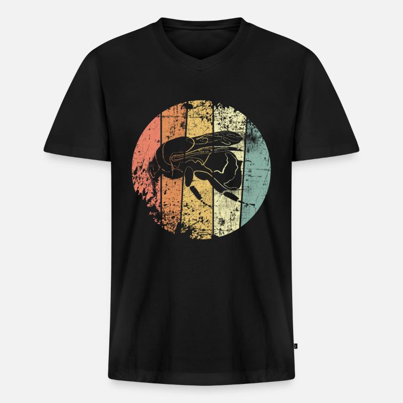 Hummel retro - Männer Premium Bio T-Shirt mit V-Ausschnitt - Schwarz