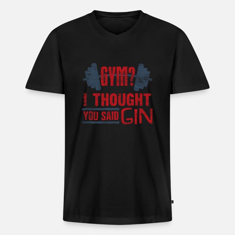 Gin - Männer Premium Bio T-Shirt mit V-Ausschnitt - Schwarz
