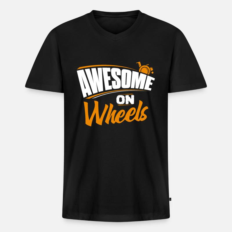 Rollstuhl - Männer Premium Bio T-Shirt mit V-Ausschnitt - Schwarz