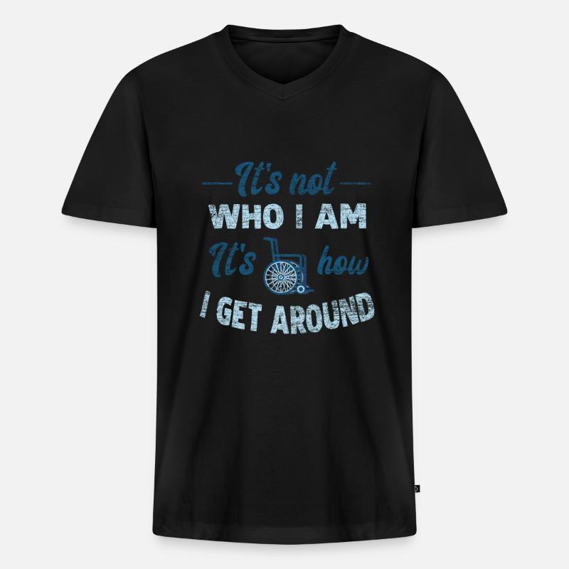 Rollstuhl - Männer Premium Bio T-Shirt mit V-Ausschnitt - Schwarz