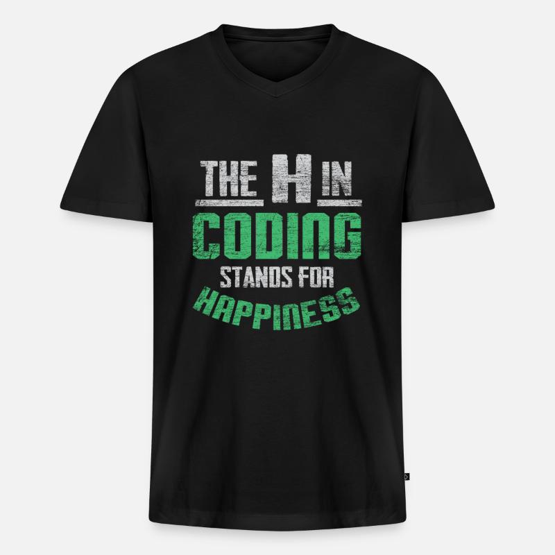 Programmieren - Männer Premium Bio T-Shirt mit V-Ausschnitt - Schwarz