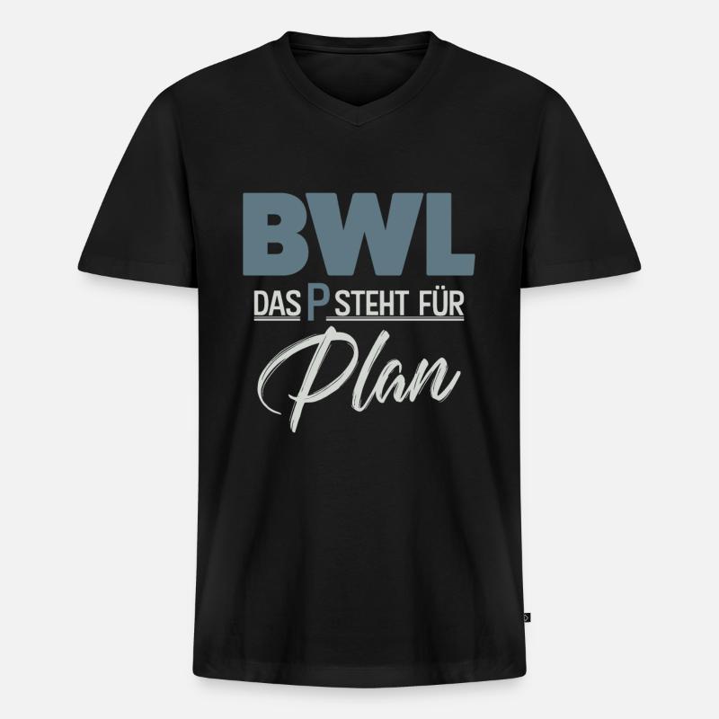 BWL - Männer Premium Bio T-Shirt mit V-Ausschnitt - Schwarz