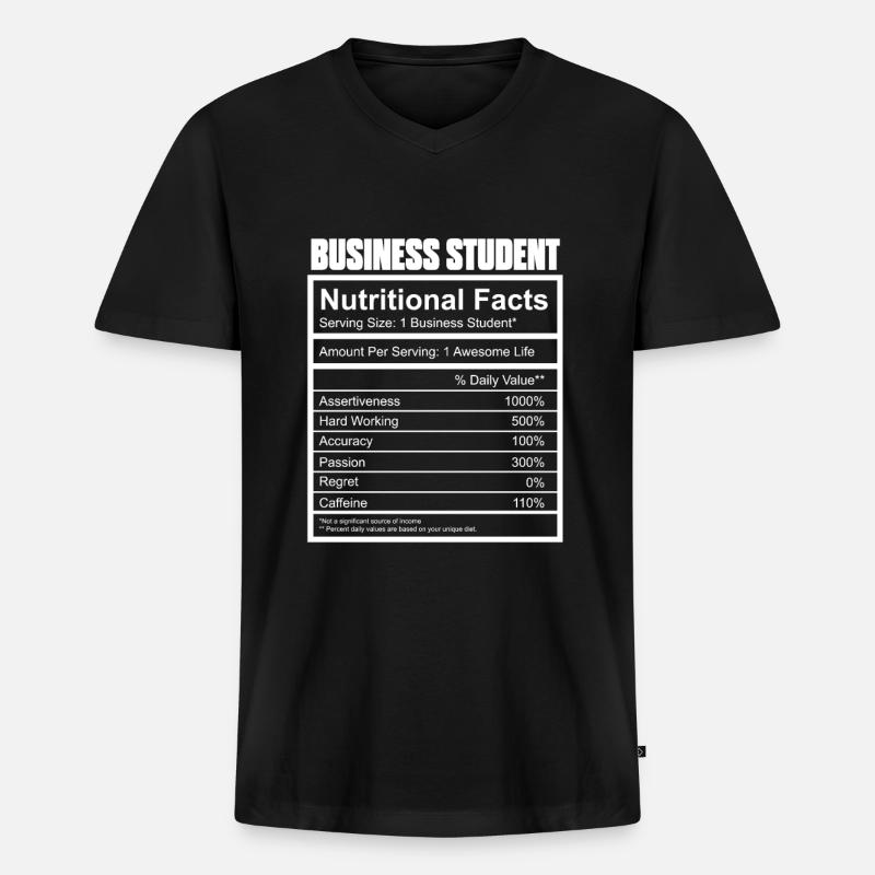 BWL Student - Männer Premium Bio T-Shirt mit V-Ausschnitt - Schwarz