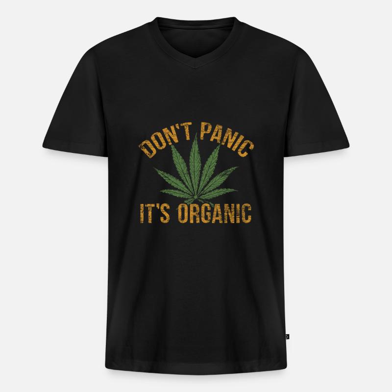 Cannabis - Männer Premium Bio T-Shirt mit V-Ausschnitt - Schwarz