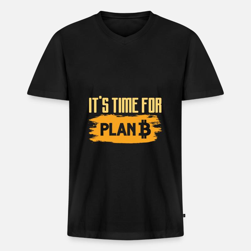 Bitcoin - Männer Premium Bio T-Shirt mit V-Ausschnitt - Schwarz