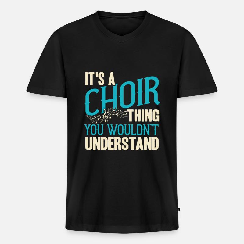 Chor - Männer Premium Bio T-Shirt mit V-Ausschnitt - Schwarz