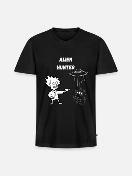 Alien Hunter 1.0 - Men's Premium Organic T-shirt with V-neck - black