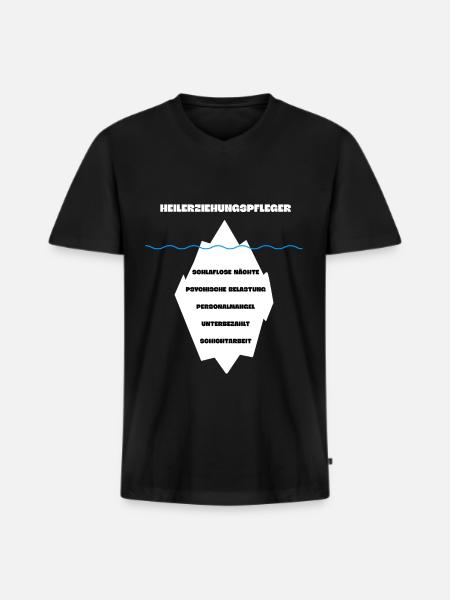 Heilerziehungspfleger HEP Eisberg - Männer Premium Bio T-Shirt mit V-Ausschnitt - Schwarz