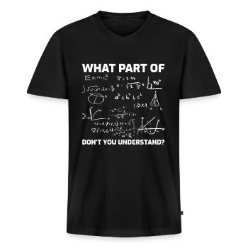 Mathématiques Professeur Étudiant Humour Sort - T-shirt encolure en V Premium bio Homme - noir - Devant - Nico (187cm)