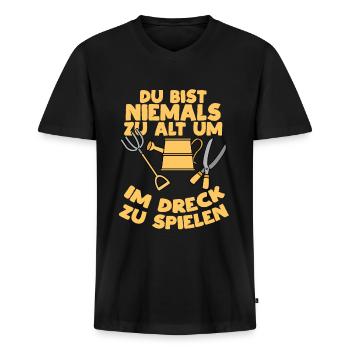 Garten Gärtner Garten und Landschaftsbau Geschenk - Männer Premium Bio T-Shirt mit V-Ausschnitt - Schwarz - Vorne - Nico (187cm)