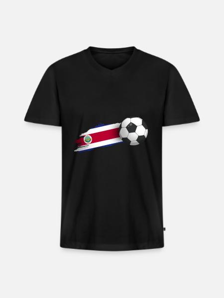 Costa Rica Football Gift - Men's Premium Organic T-shirt with V-neck - black