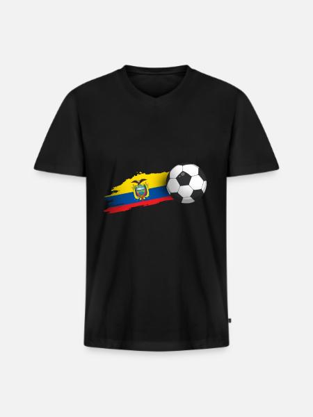 Ecuador football gift - Men's Premium Organic T-shirt with V-neck - black