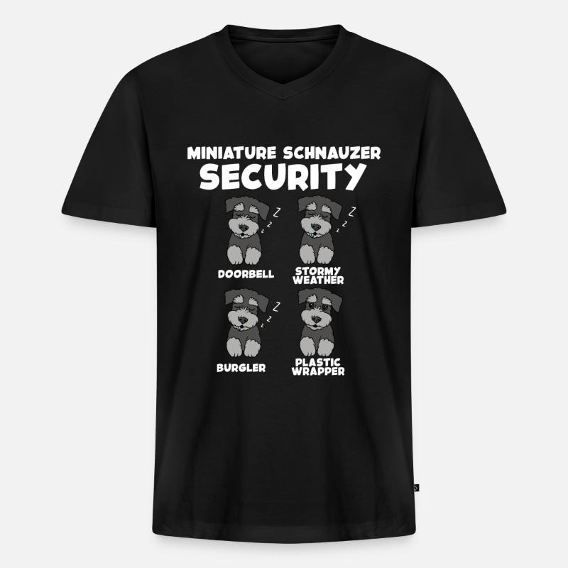 Zwergschnauzer - Männer Premium Bio T-Shirt mit V-Ausschnitt - Schwarz