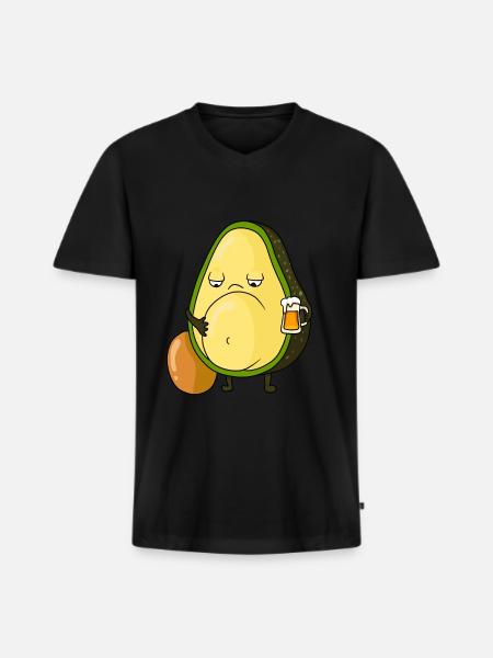 Avocado-Bier - Männer Premium Bio T-Shirt mit V-Ausschnitt - Schwarz
