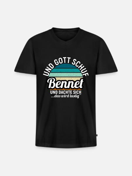 Bernd - Männer Premium Bio T-Shirt mit V-Ausschnitt - Schwarz