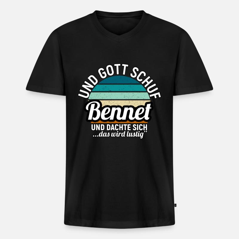 Bernd - Männer Premium Bio T-Shirt mit V-Ausschnitt - Schwarz
