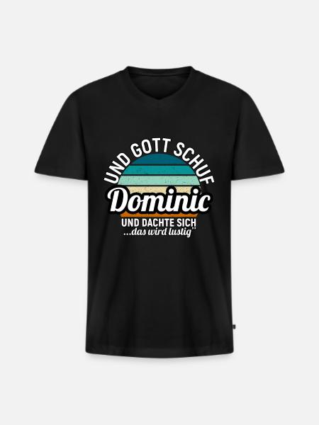 Eberhard - Männer Premium Bio T-Shirt mit V-Ausschnitt - Schwarz