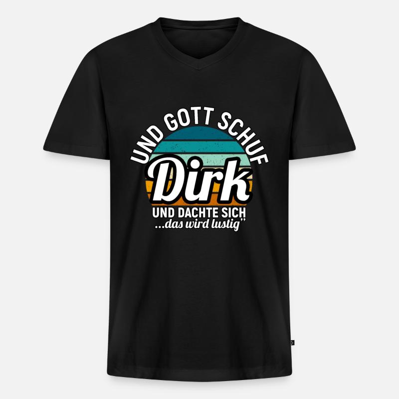 Dominik - Männer Premium Bio T-Shirt mit V-Ausschnitt - Schwarz