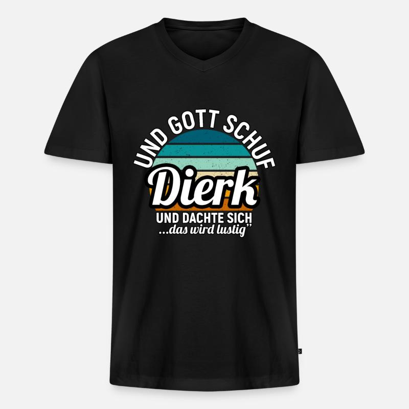 Dietmar - Männer Premium Bio T-Shirt mit V-Ausschnitt - Schwarz