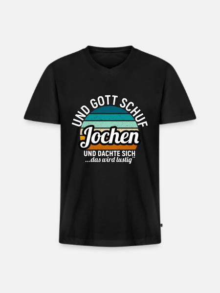 Jochen - Männer Premium Bio T-Shirt mit V-Ausschnitt - Schwarz