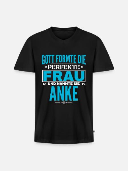 Anke Name Design - Men's Premium Organic T-shirt with V-neck - black