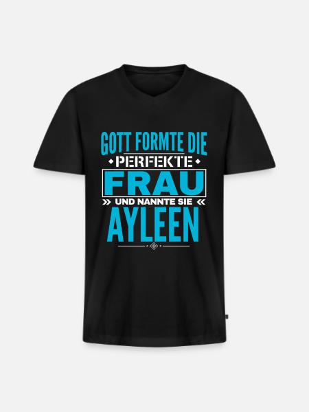 Conception du nom d’Ayleen - T-shirt encolure en V Premium bio Homme - noir